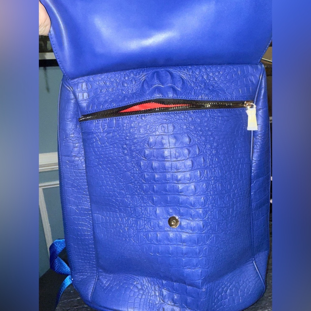 Embossed Blue Backpack by - Picture 9 of 12